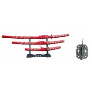  Red 3 Pcs Samurai Sword Set, 40" Overall (6CS/42*13*12/38)