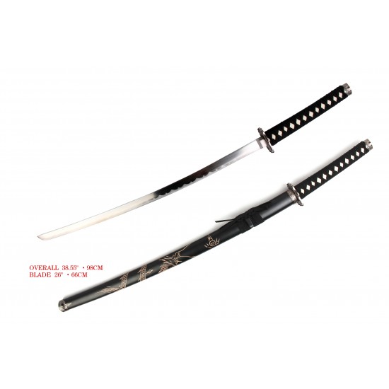 Black Samurai Sword Satin Finished Full Size, No Stan (10/-/41*7*17/27)