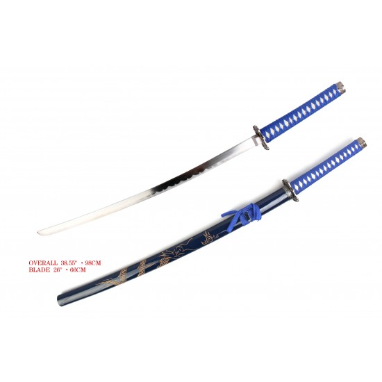 Blue  Samurai Sword Satin Finished Full Size, No Stan (10/-/41*7*17/27)