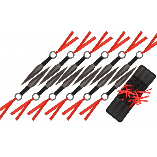 Throwing Knives 6" Black 12Pcs Set (24/1/12*9*15/27)