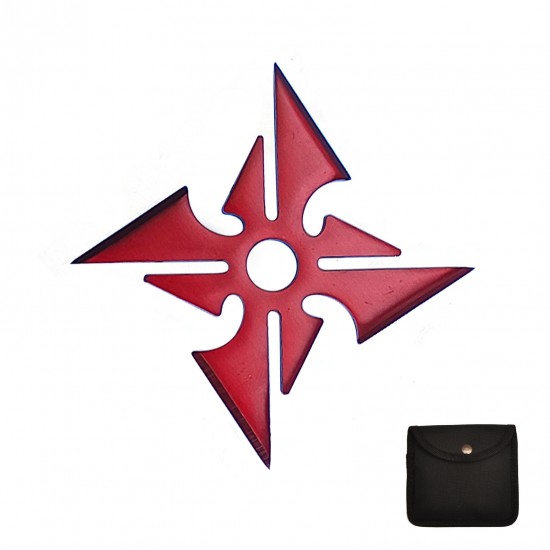 Red 4 POINTS THROWING STAR with pouch  (120/12/22*11*18/36)