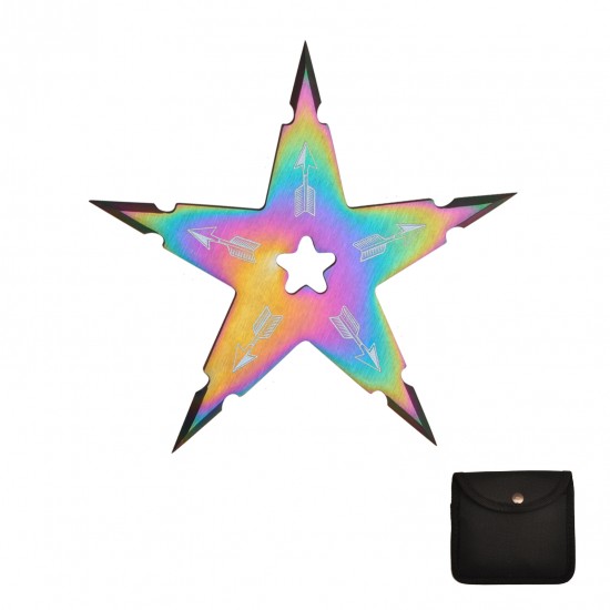 Rainbow 5 POINTS THROWING STAR with pouch  (120/12/22*11*18/37)