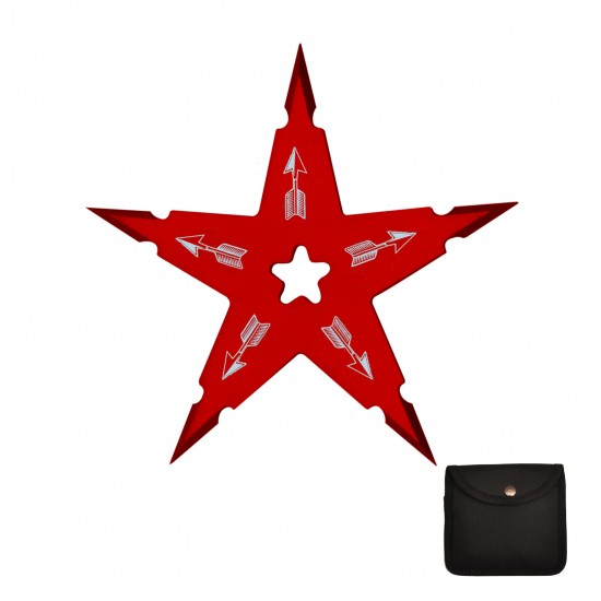 Red 5 POINTS THROWING STAR with pouch  (120/12/22*11*18/37)