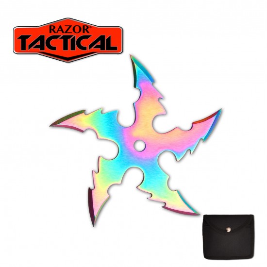 Rainbow 5 POINTS THROWING STAR with pouch  (120/12/22*11*18/37)