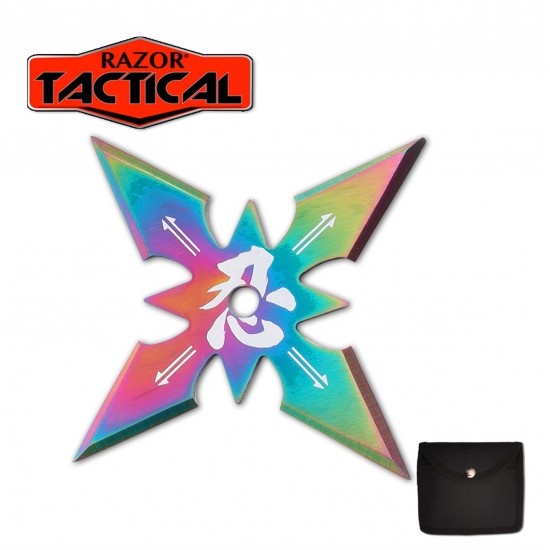 Rainbow 4 Points Throwing Star with pouch  (120/12/22*11*18/36)