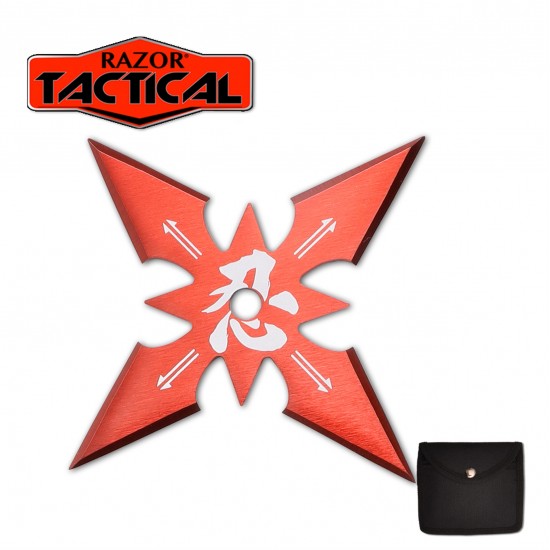 Red 4 Points Throwing Star with pouch  (120/12/22*11*18/36)