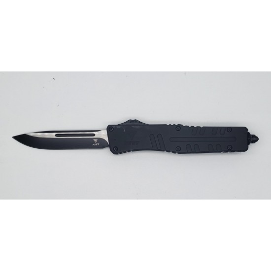 FURY Special OTF Knife. Black Handle, Drop Point Blade