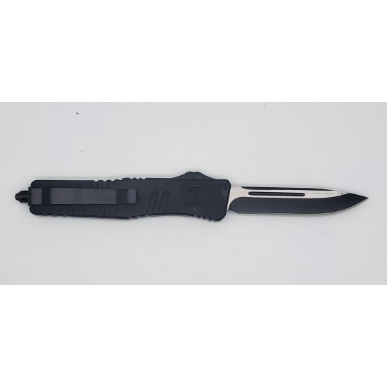 FURY Special OTF Knife. Black Handle, Drop Point Blade