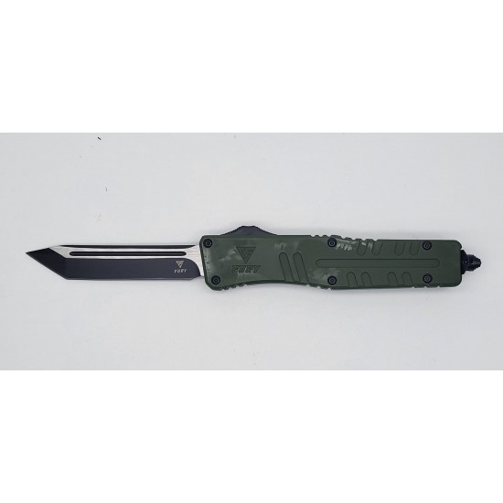 FURY Special OTF Knife. Green Handle, Tanto Blade (60/1/16*15*11/36)