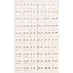 Cubic Zircona Earrings Half Square / Half Round Gold 72 Pcs / Card (50/1/19*19*16/21)