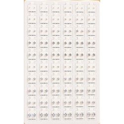 Cubic Zircona Earrings Half Square / Half Round Silver 72 Pcs / Card (50/1/19*19*16/21)