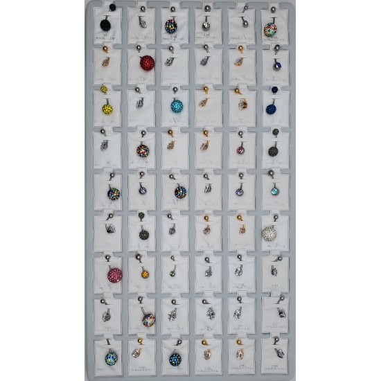 Assorted Belly Rings Multi Designs And Colors 54 pcs/card (50/cs)