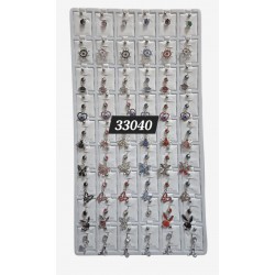 Silver Muti Design Belly Rings 54 pcs/card (50/1/22*16*18/33) Bunny