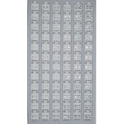 Jewelry Card 72 pcs, Earrings, Clear, Round, Silver, Mixed Size. (50/1/19*19*16/21) JW-517