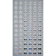 Jewelry Card 72 pcs, Earrings, Multi-Color, Round, Silver, Mixed Size. (50/1/19*19*16/21)  JW-514
