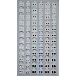 Jewelry Card 72 pcs, Earrings, Multi-Color, Round, Silver, Mixed Size. (50/1/19*19*16/21)  JW-514