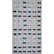 Jewelry Card 72 pcs, Earrings, Multi-Color, Heart, Silver. (50/1/19*19*16/21)
