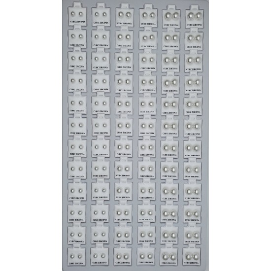 Jewelry Card 72 pcs, Earrings, White Pearl, Mixed Size. (50/1/19*19*16/21) 216009 