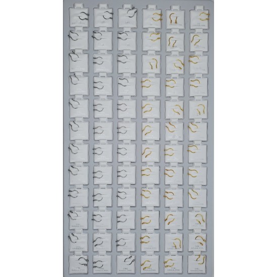 Jewelry Card 72 pcs, Nose Clip, Half Gold Half Silver. (50/1/19*19*16/21)  33001