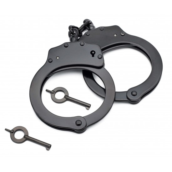 Double Locked Chain Black Handcuffs Taiwan  (72/12/16*8*14/45)