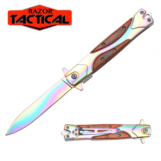 Titanium Stiletto Style Quick Assist knife W/ Wood Handle (120/12/12*9*16/42)