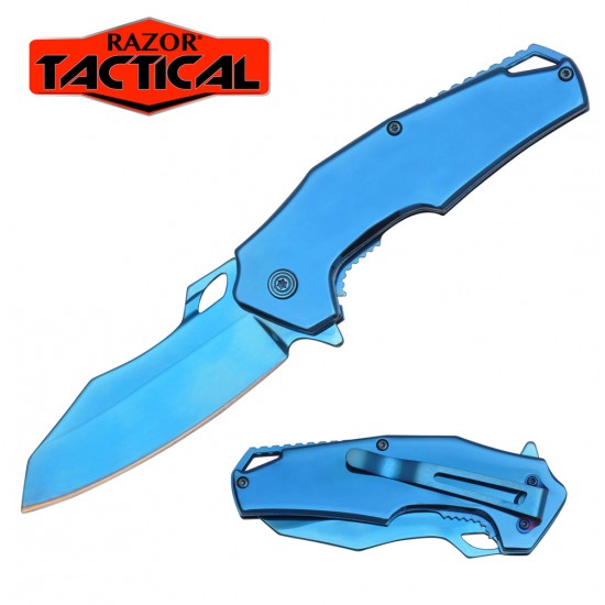 Titanium Blue Spring Assisted  Knife (60/12/10*7*17/31)