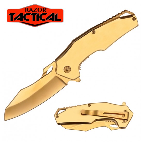 Titanium Gold Spring Assisted  Knife (60/12/10*7*17/31)