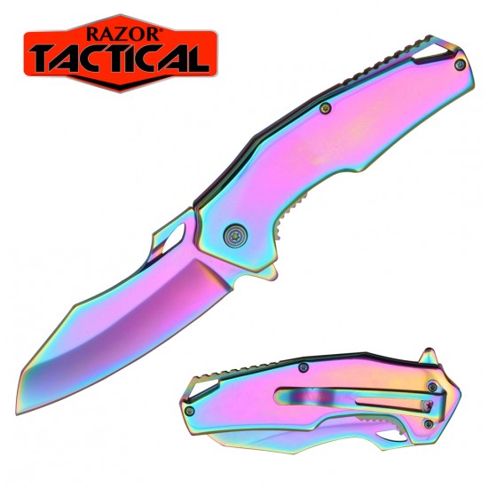 Titanium Rainbow Spring Assisted  Knife (60/12/10*7*17/31)