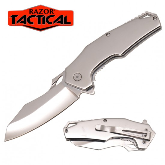 Titanium Silver Spring Assisted  Knife (60/12/10*7*17/31)